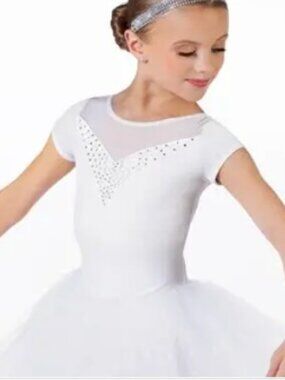 Girl's Weissman Plush Crystal Plunge Ballet Costume Size 6/7